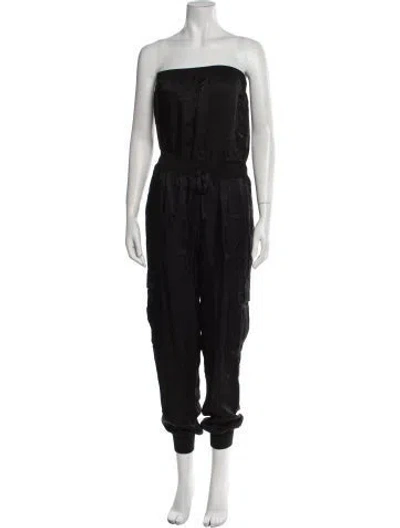 Pre-owned Cinq À Sept Strapless Jumpsuit In Black