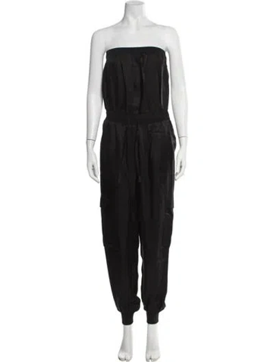 Pre-owned Cinq À Sept Strapless Jumpsuit In Black