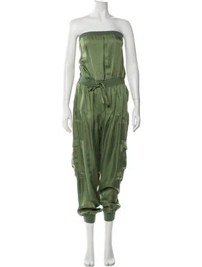 Pre-owned Cinq À Sept Strapless Jumpsuit In Green