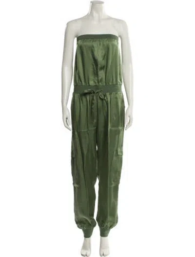 Pre-owned Cinq À Sept Strapless Jumpsuit In Green