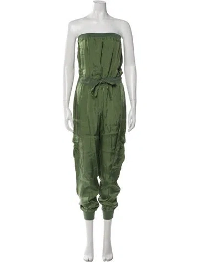 Pre-owned Cinq À Sept Strapless Jumpsuit In Green