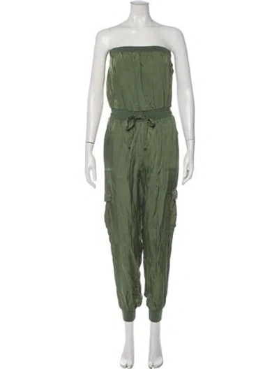 Pre-owned Cinq À Sept Strapless Jumpsuit In Green