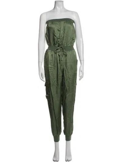 Pre-owned Cinq À Sept Strapless Jumpsuit In Green