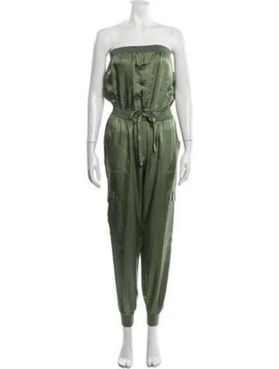 Pre-owned Cinq À Sept Strapless Jumpsuit In Green