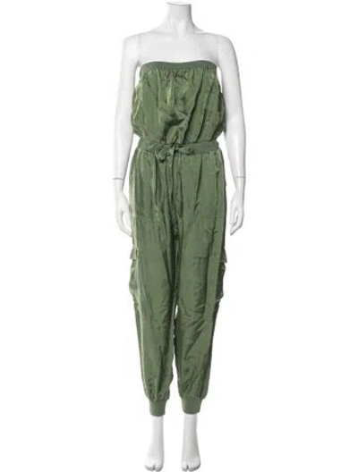 Pre-owned Cinq À Sept Strapless Jumpsuit In Green
