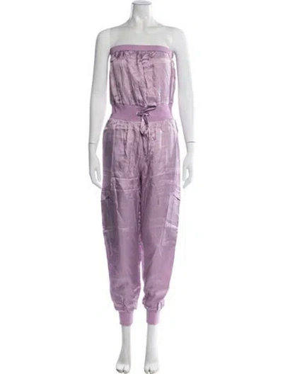 Pre-owned Cinq À Sept Strapless Jumpsuit In Purple