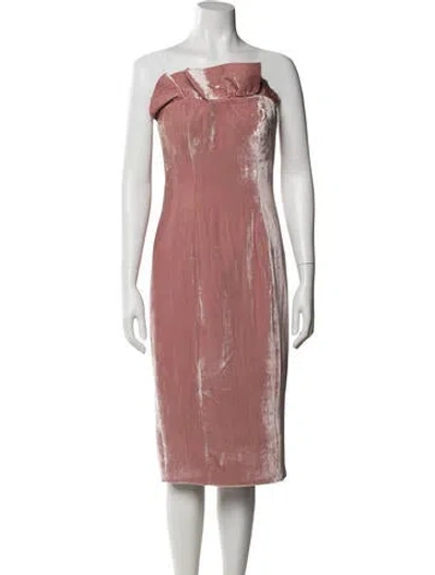 Pre-owned Cinq À Sept Strapless Knee-length Dress In Pink