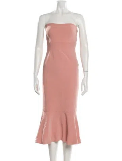 Pre-owned Cinq À Sept Strapless Knee-length Dress In Pink
