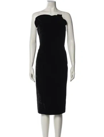 Pre-owned Cinq À Sept Strapless Knee-length Dress W/ Tags In Black