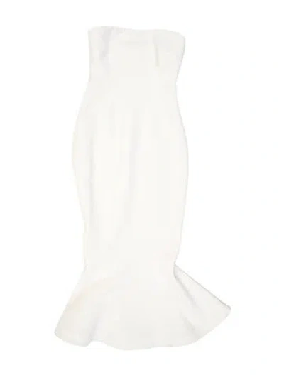Pre-owned Cinq À Sept Strapless Midi Length Dress In Neutral