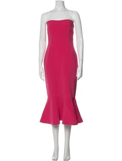 Pre-owned Cinq À Sept Strapless Midi Length Dress In Pink