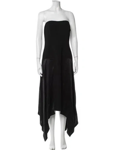 Pre-owned Cinq À Sept Strapless Midi Length Dress W/ Tags In Black