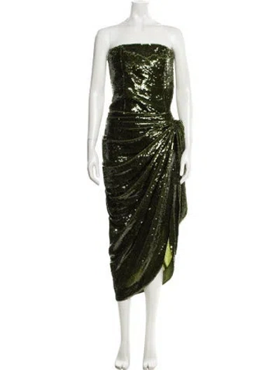 Pre-owned Cinq À Sept Strapless Midi Length Dress W/ Tags In Green
