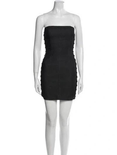 Pre-owned Cinq À Sept Strapless Mini Dress In Black