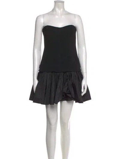 Pre-owned Cinq À Sept Strapless Mini Dress In Black