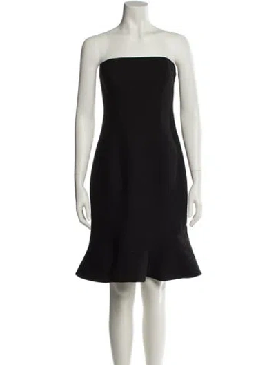 Pre-owned Cinq À Sept Strapless Mini Dress In Black