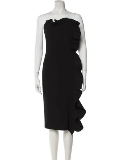 Pre-owned Cinq À Sept Strapless Mini Dress In Black