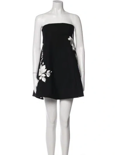 Pre-owned Cinq À Sept Strapless Mini Dress In Black
