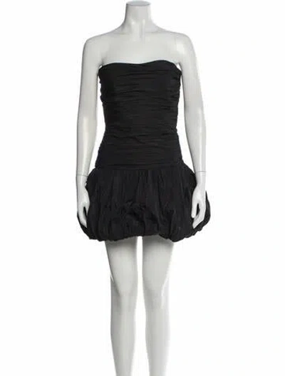 Pre-owned Cinq À Sept Strapless Mini Dress In Black