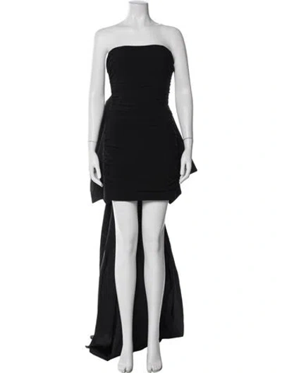 Pre-owned Cinq À Sept Strapless Mini Dress In Black