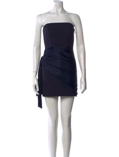 Pre-owned Cinq À Sept Strapless Mini Dress In Black