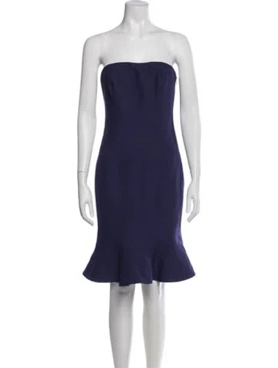 Pre-owned Cinq À Sept Strapless Mini Dress In Blue