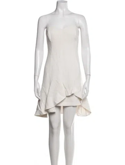Pre-owned Cinq À Sept Strapless Mini Dress In Blue