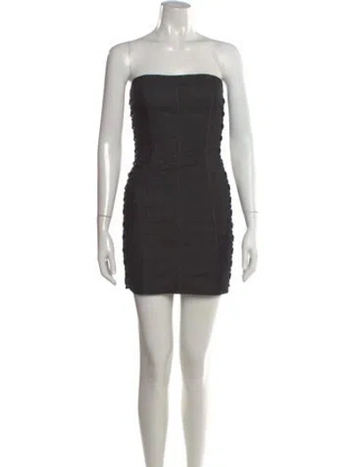 Pre-owned Cinq À Sept Strapless Mini Dress In Gray
