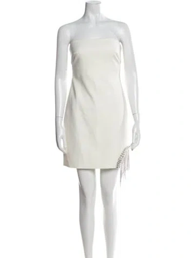 Pre-owned Cinq À Sept Strapless Mini Dress In Neutrals