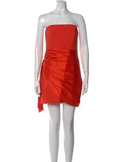 Pre-owned Cinq À Sept Strapless Mini Dress In Orange