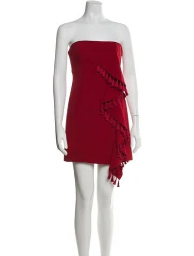 Pre-owned Cinq À Sept Strapless Mini Dress W/ Tags In Red