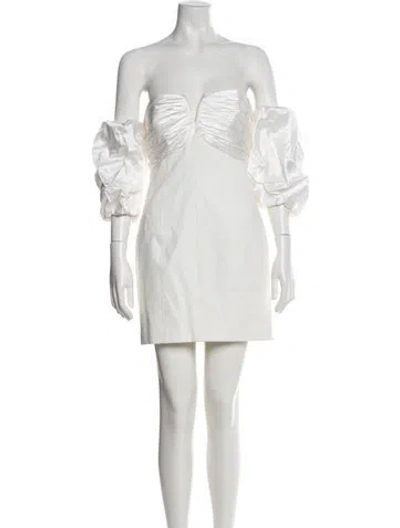 Pre-owned Cinq À Sept Strapless Mini Dress W/ Tags In White