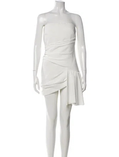 Pre-owned Cinq À Sept Strapless Mini Dress In White