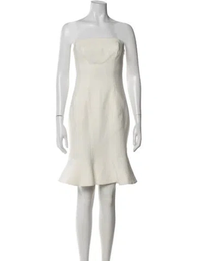 Pre-owned Cinq À Sept Strapless Mini Dress In White
