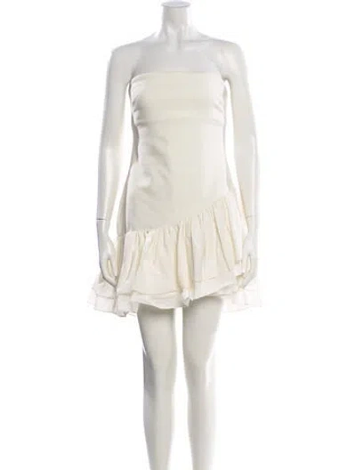 Pre-owned Cinq À Sept Strapless Mini Dress In White