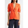 Cinq À Sept Stretch Cotton Blazer In Orange