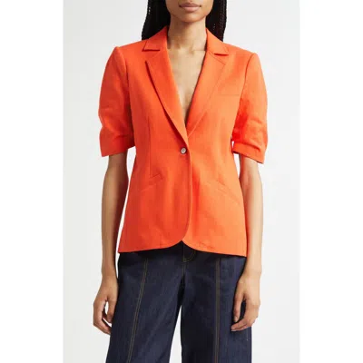 Cinq À Sept Stretch Cotton Blazer In Orange