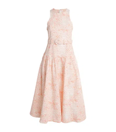 Cinq À Sept Stretch-cotton Zoey Midi Dress In Pink