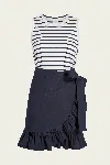 Cinq À Sept Mahlia Stripe Ruffle Minidress