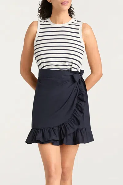 CINQ À SEPT STRIPE MAHLIA DRESS IN NAVY