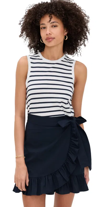 CINQ À SEPT STRIPE MAHLIA DRESS NAVY/NAVY
