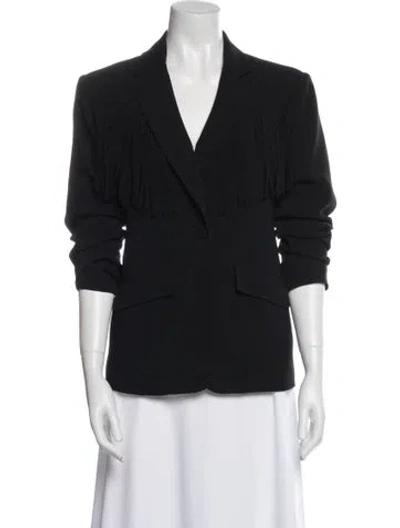 Pre-owned Cinq À Sept Striped Blazer In Black