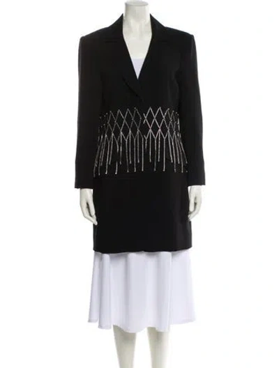 Pre-owned Cinq À Sept Striped Blazer In Black