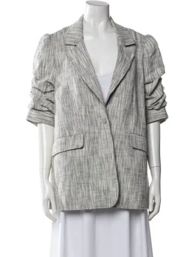 Pre-owned Cinq À Sept Striped Blazer In Black