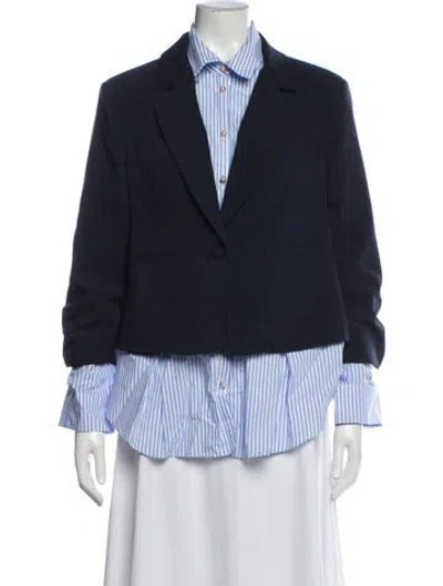Pre-owned Cinq À Sept Striped Blazer In Blue