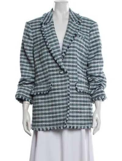 Pre-owned Cinq À Sept Striped Blazer In Blue