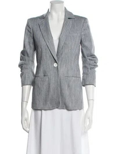 Pre-owned Cinq À Sept Striped Blazer In Blue