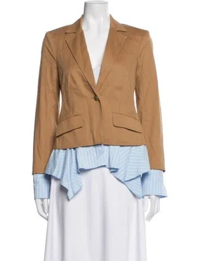 Pre-owned Cinq À Sept Striped Blazer In Brown