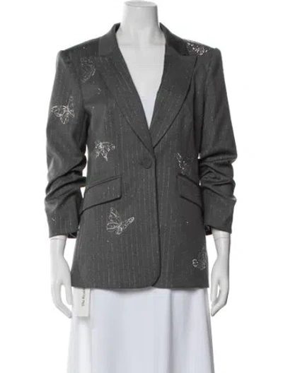 Pre-owned Cinq À Sept Striped Blazer In Gray