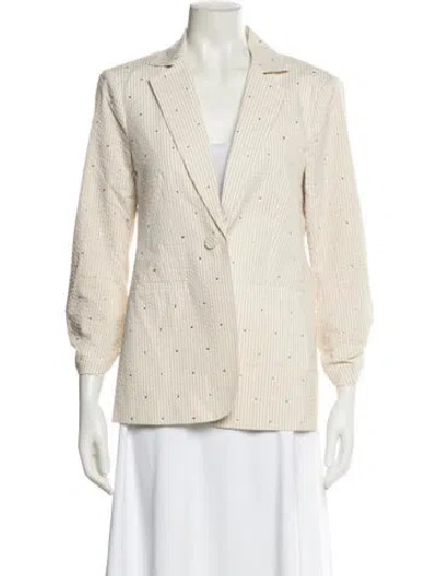 Pre-owned Cinq À Sept Striped Blazer In Neutral